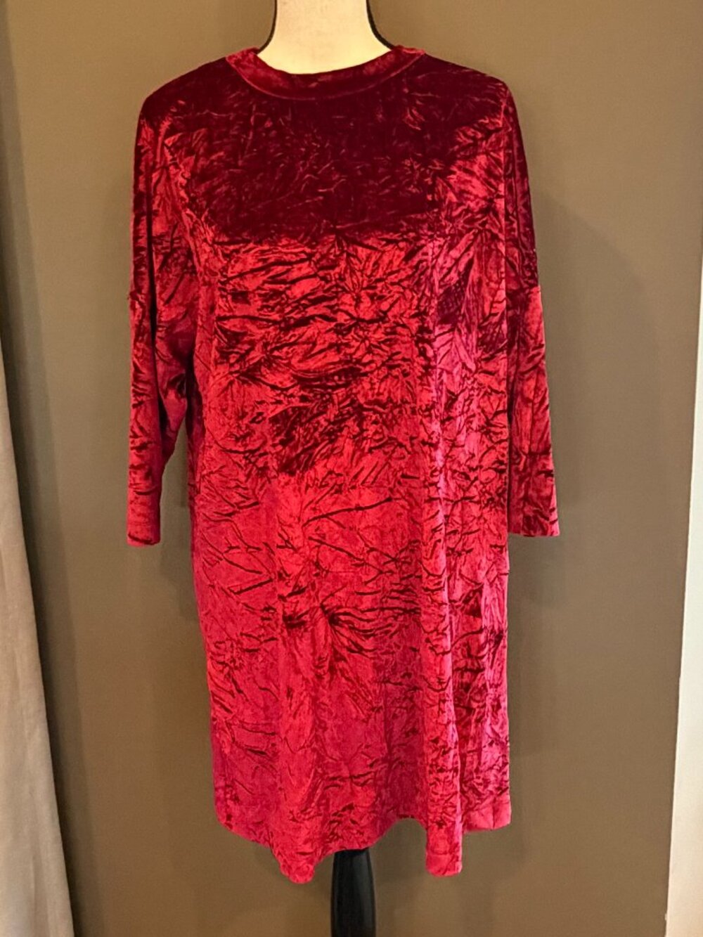 Zara Collection Crushed Red Velvet Minidress Party Holiday, Size Large